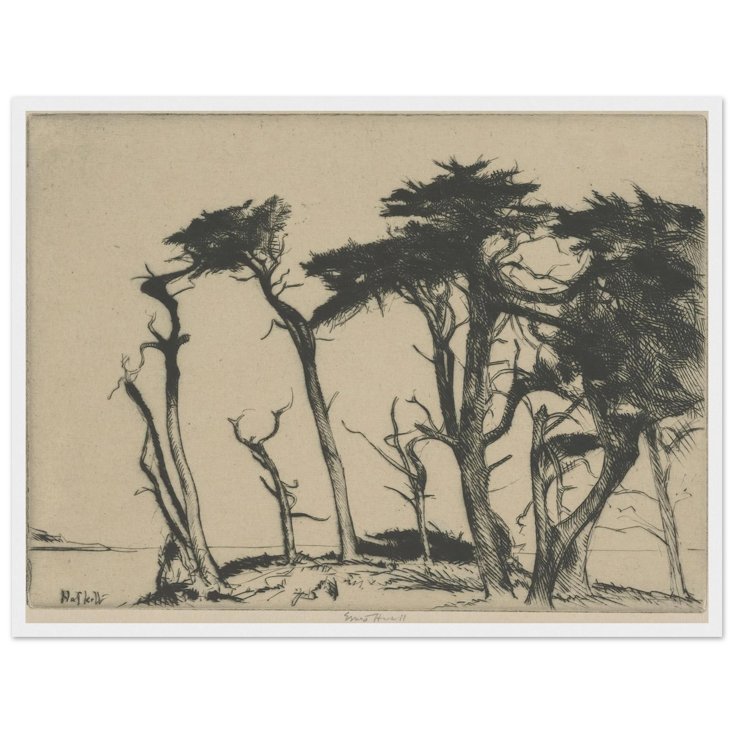 The Rhythm of the Cypress (1915-1925) Art Print | Ernest Haskell - Framed Poster - 30x40 cm / 12x16″ - Black frame