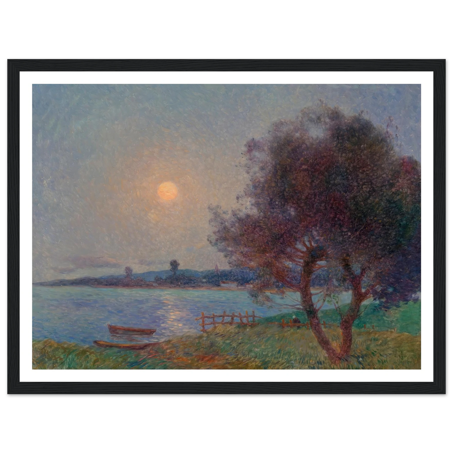 The River in the Moonlight Art Print | Ferdinand du Puigaudeau - Framed Poster - 30x40 cm / 12x16″ - Black frame