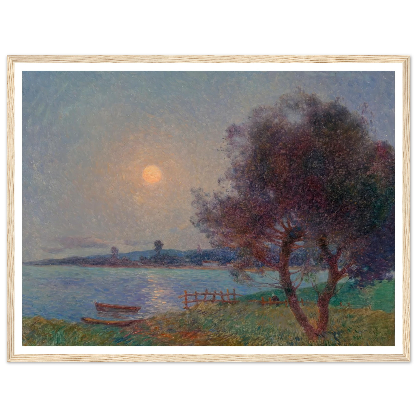 The River in the Moonlight Art Print | Ferdinand du Puigaudeau - Framed Poster - 30x40 cm / 12x16″ - Black frame