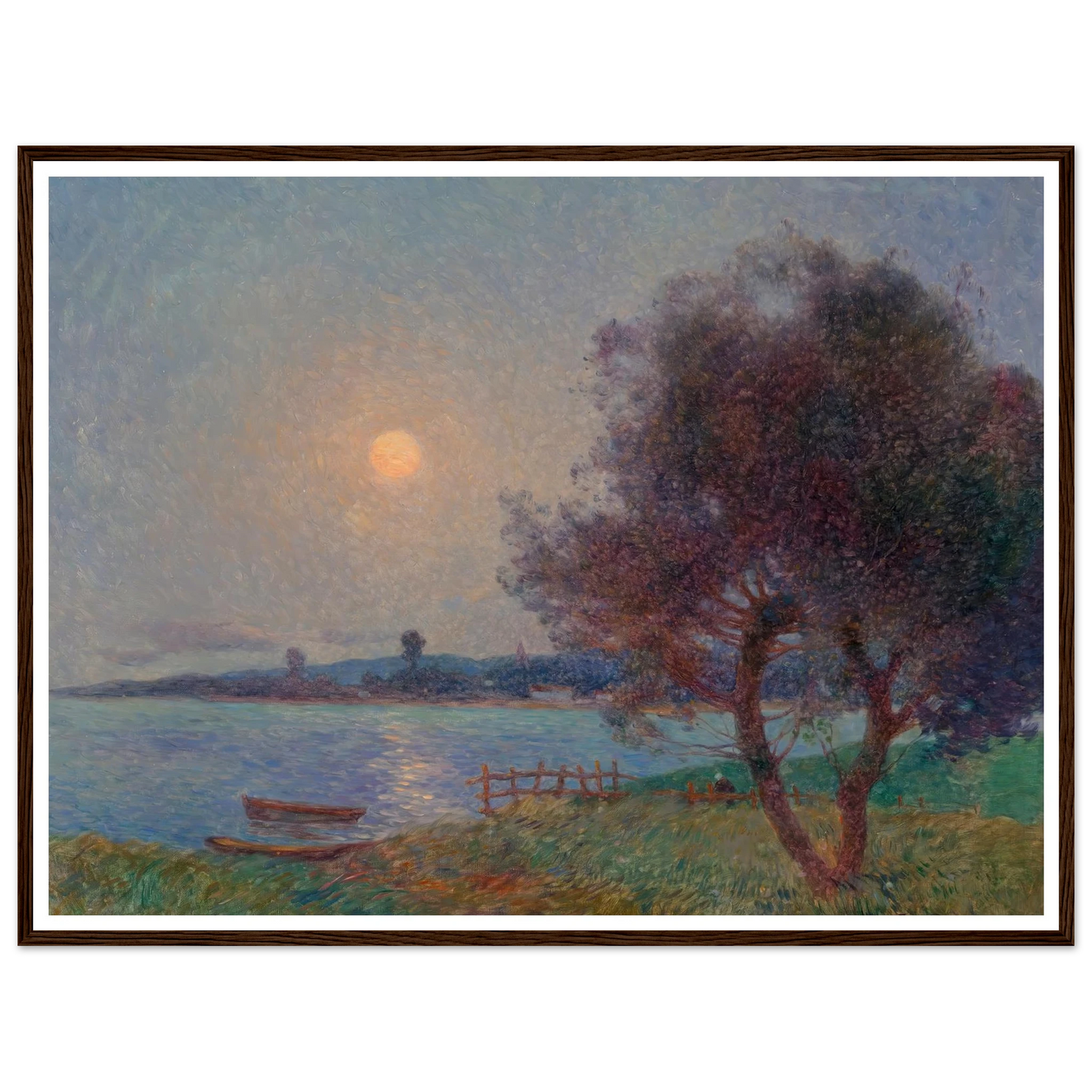 The River in the Moonlight Art Print | Ferdinand du Puigaudeau - Framed Poster - 30x40 cm / 12x16″ - Black frame