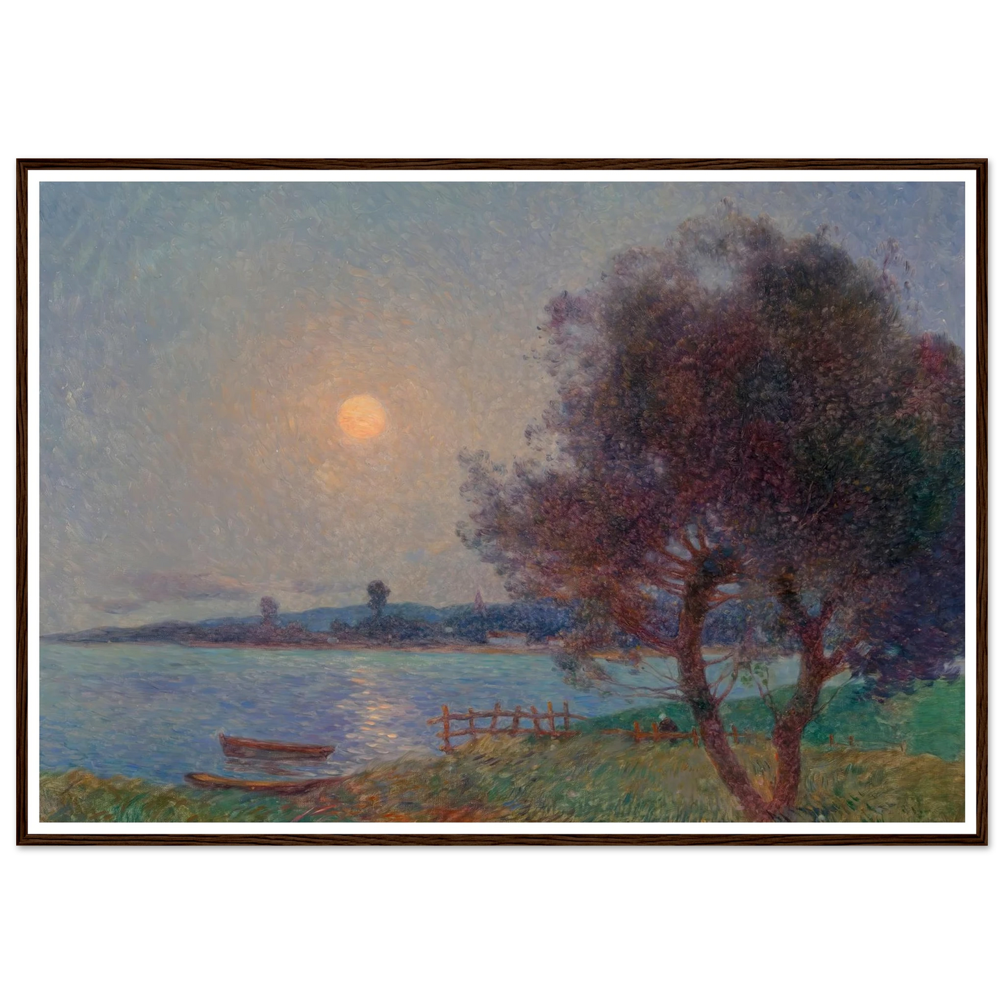 The River in the Moonlight Art Print | Ferdinand du Puigaudeau - Framed Poster - 30x40 cm / 12x16″ - Black frame