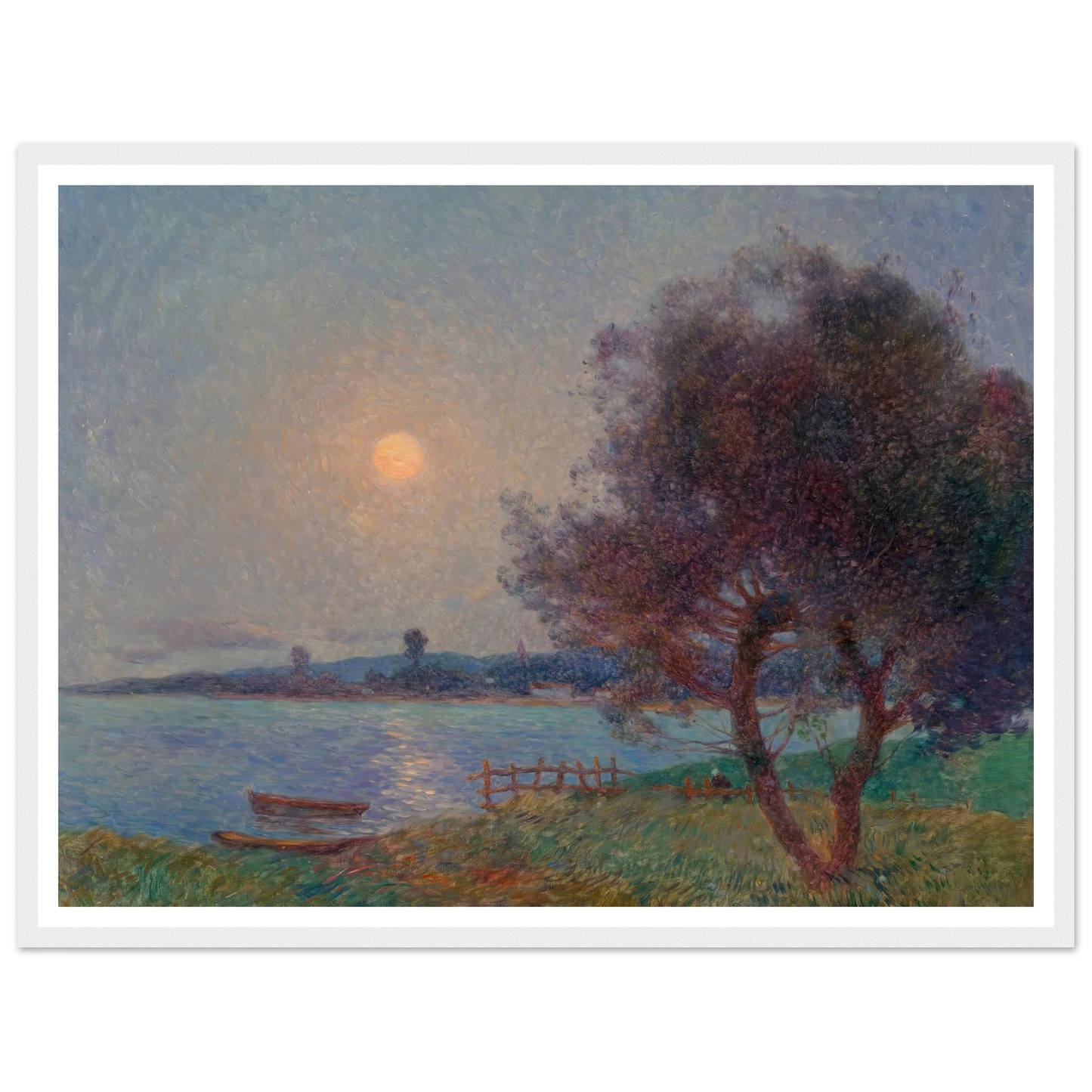 The River in the Moonlight Art Print | Ferdinand du Puigaudeau - Framed Poster - 30x40 cm / 12x16″ - Black frame