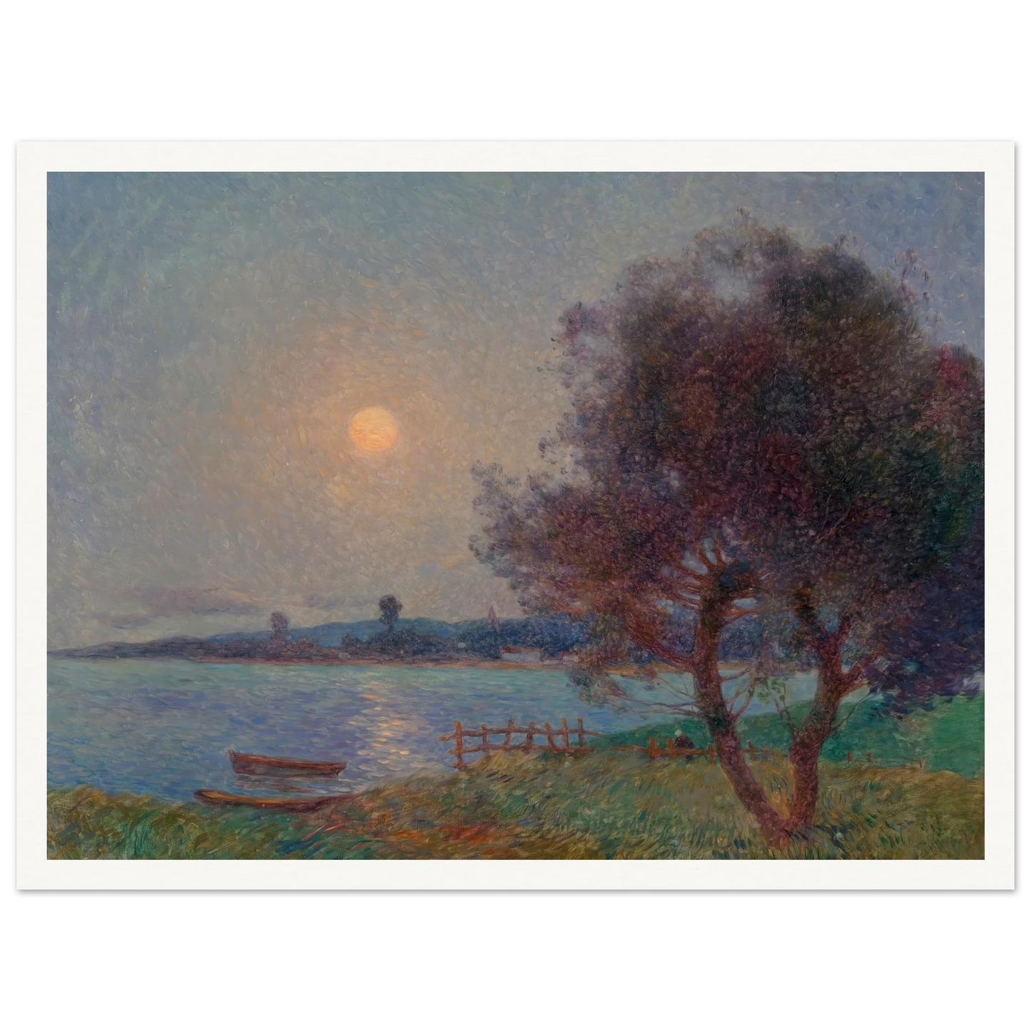 The River in the Moonlight Art Print | Ferdinand du Puigaudeau - Framed Poster - 30x40 cm / 12x16″ - Black frame
