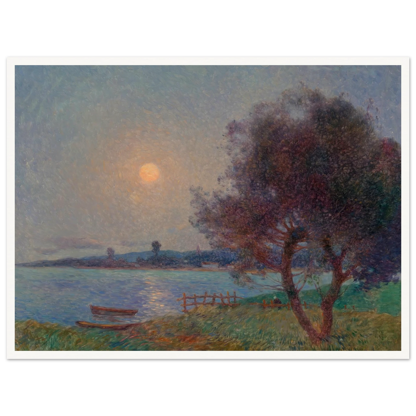 The River in the Moonlight Art Print | Ferdinand du Puigaudeau - Framed Poster - 30x40 cm / 12x16″ - Black frame