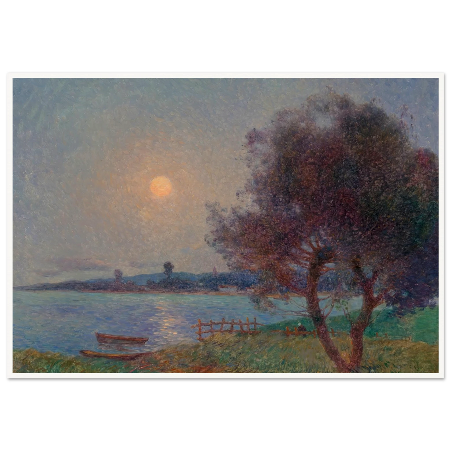 The River in the Moonlight Art Print | Ferdinand du Puigaudeau - Framed Poster - 30x40 cm / 12x16″ - Black frame
