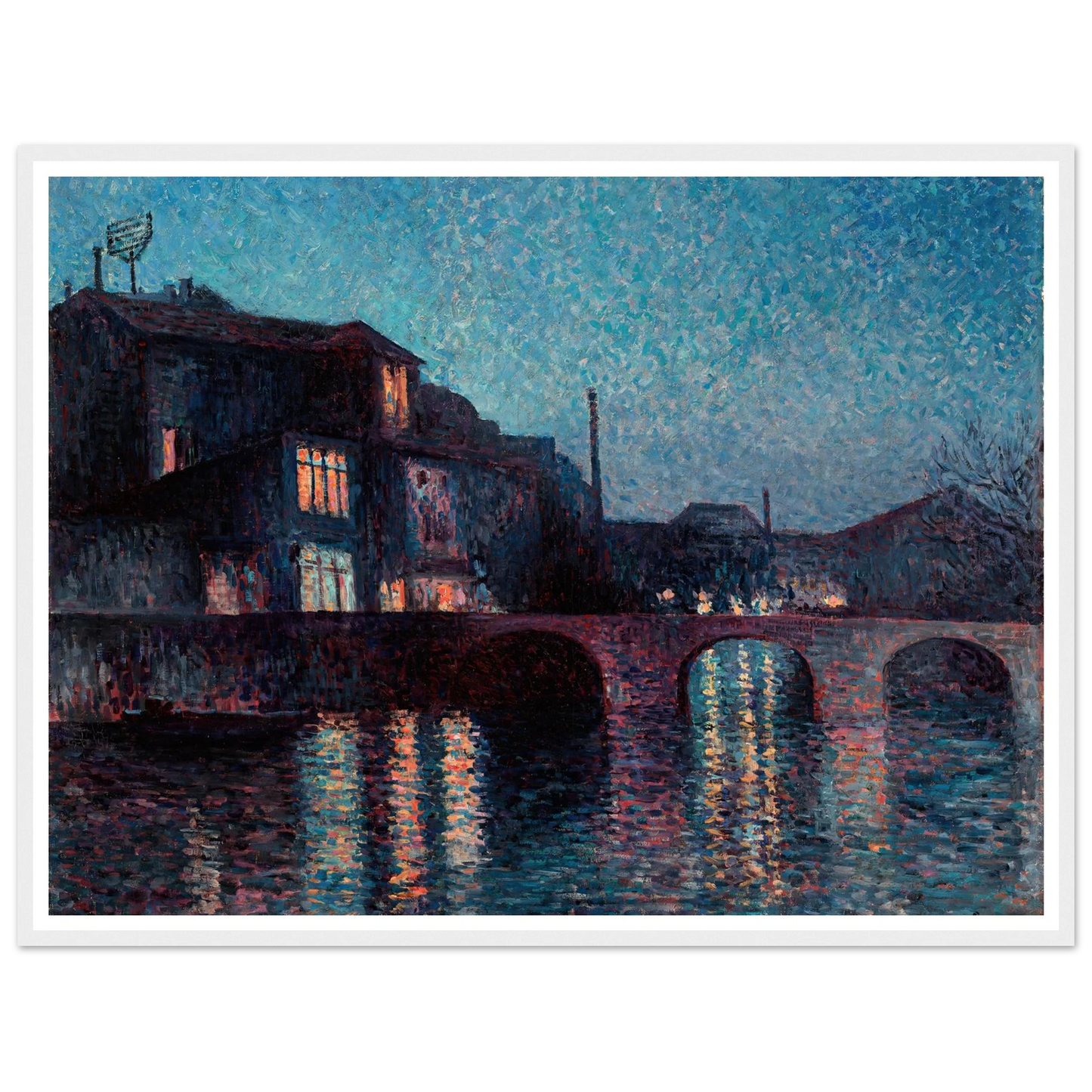 The River Sambre in Charleroi (1896) Art Print | Maximilien Luce - Framed Poster - 30x40 cm / 12x16″ - Black frame