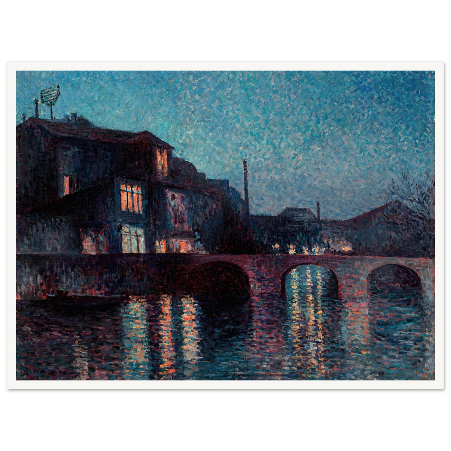 The River Sambre in Charleroi (1896) Art Print | Maximilien Luce - Framed Poster - 30x40 cm / 12x16″ - Black frame
