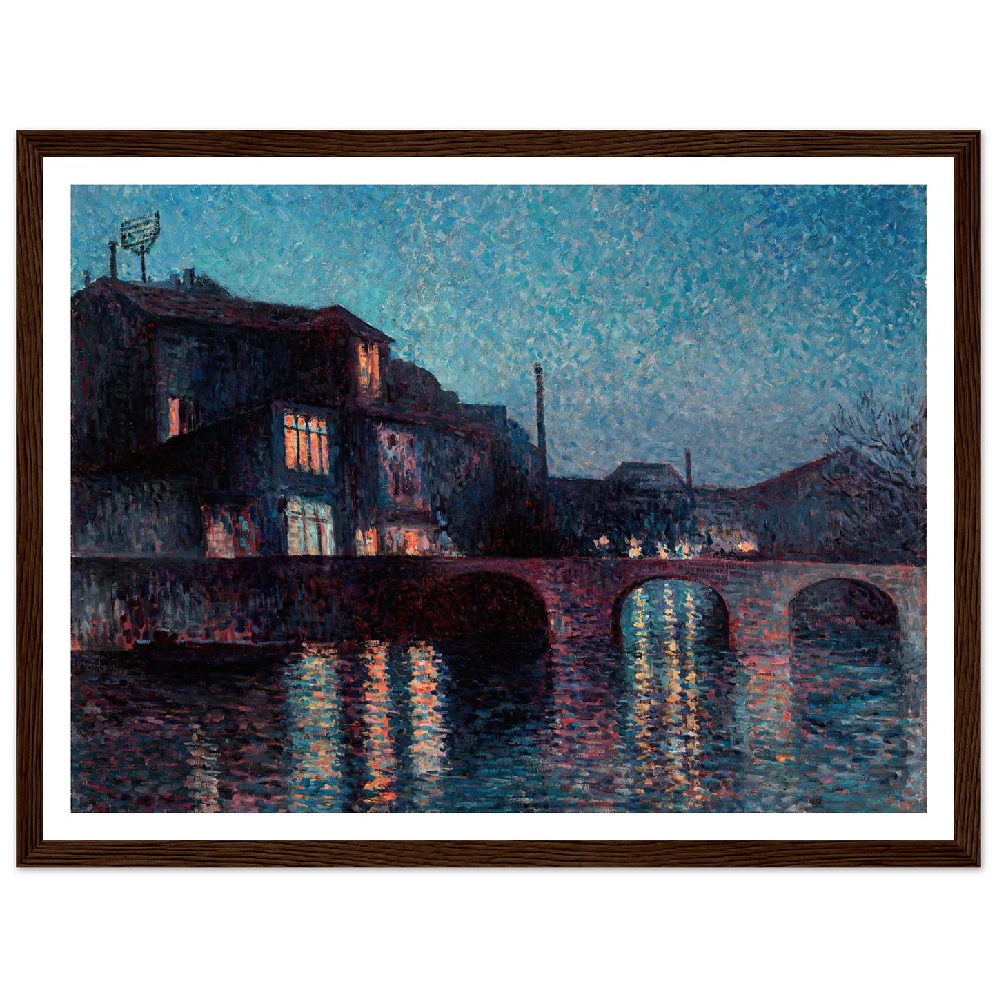 The River Sambre in Charleroi (1896) Art Print | Maximilien Luce - Framed Poster - 30x40 cm / 12x16″ - Black frame