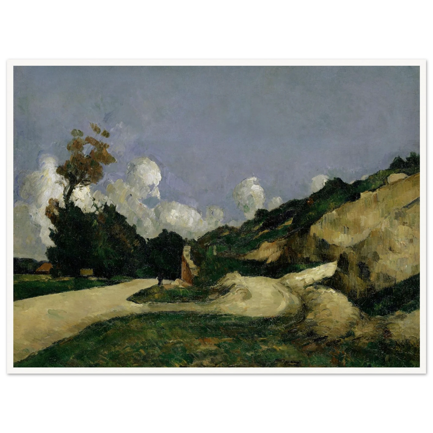 The Road (1871) Art Print | Paul Cezanne - Framed Poster - 30x40 cm / 12x16″ - Black frame