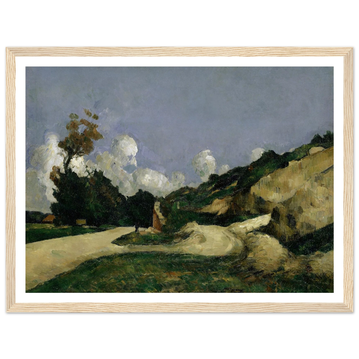 The Road (1871) Art Print | Paul Cezanne - Framed Poster - 30x40 cm / 12x16″ - Black frame