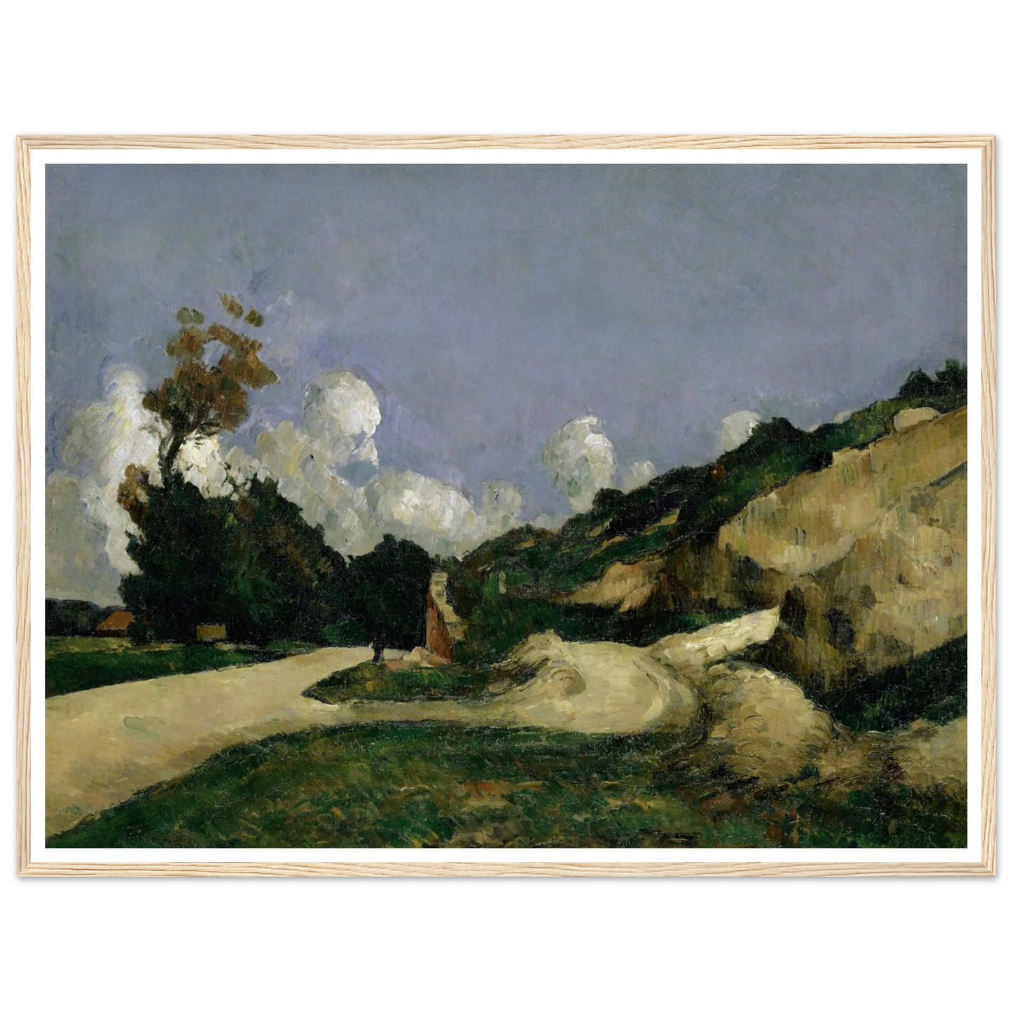 The Road (1871) Art Print | Paul Cezanne - Framed Poster - 30x40 cm / 12x16″ - Black frame