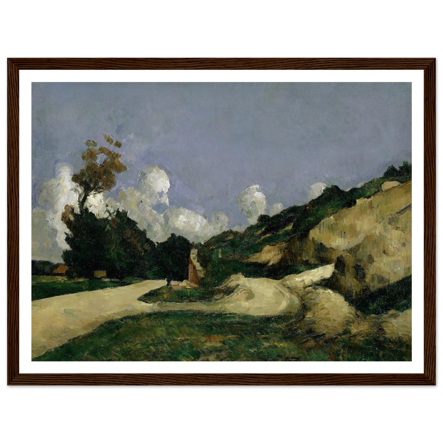 The Road (1871) Art Print | Paul Cezanne - Framed Poster - 30x40 cm / 12x16″ - Black frame