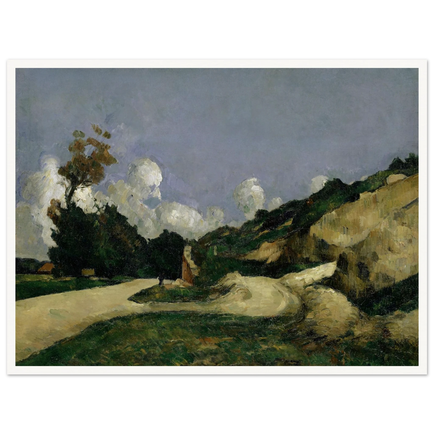 The Road (1871) Art Print | Paul Cezanne - Framed Poster - 30x40 cm / 12x16″ - Black frame
