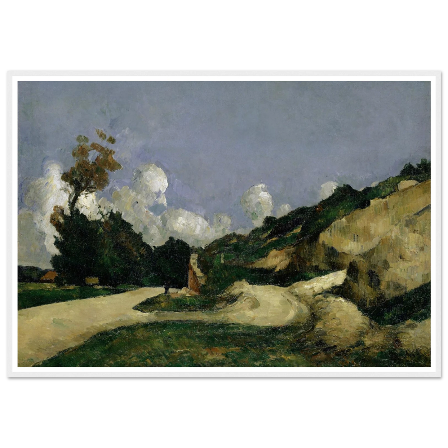 The Road (1871) Art Print | Paul Cezanne - Framed Poster - 30x40 cm / 12x16″ - Black frame