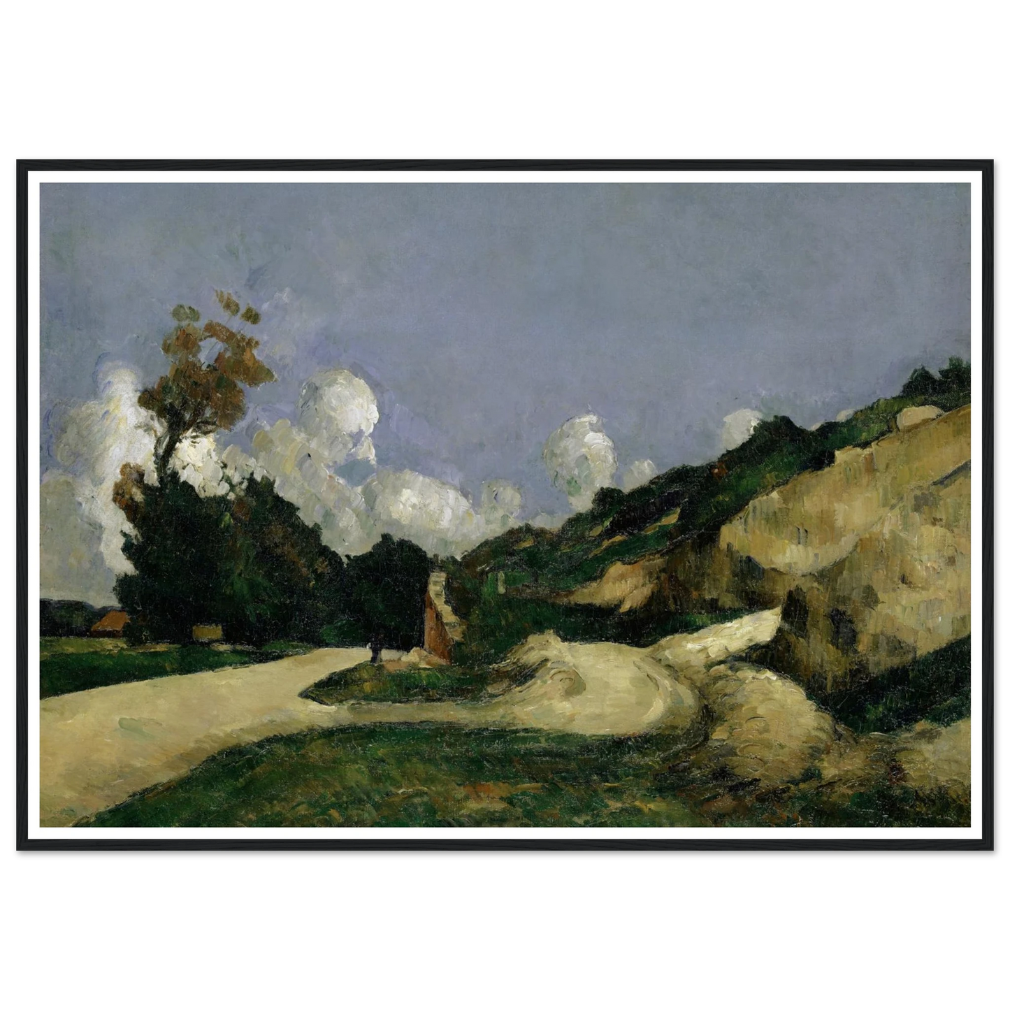 The Road (1871) Art Print | Paul Cezanne - Framed Poster - 30x40 cm / 12x16″ - Black frame