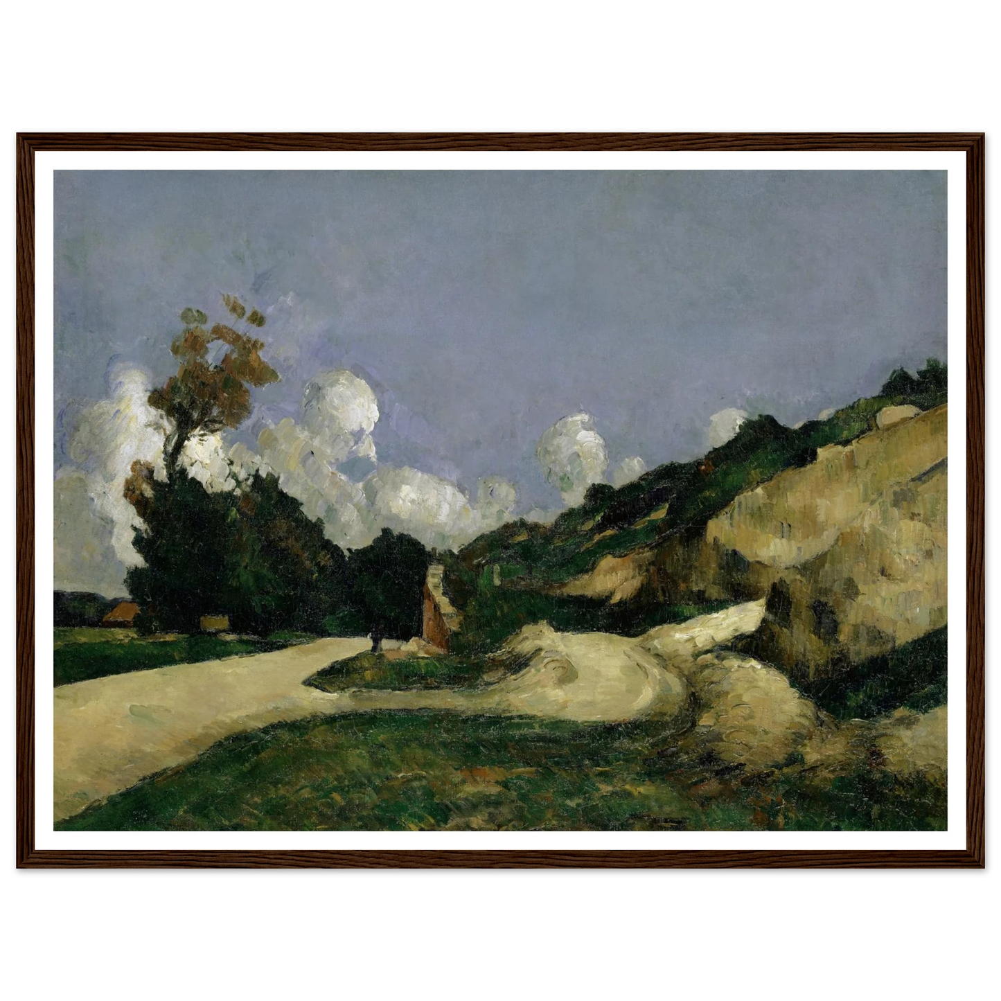 The Road (1871) Art Print | Paul Cezanne - Framed Poster - 30x40 cm / 12x16″ - Black frame