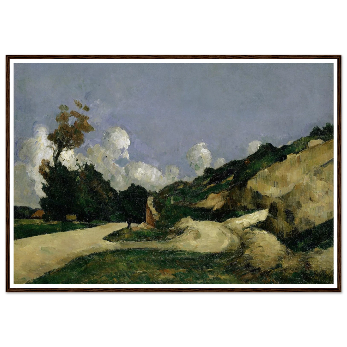 The Road (1871) Art Print | Paul Cezanne - Framed Poster - 30x40 cm / 12x16″ - Black frame