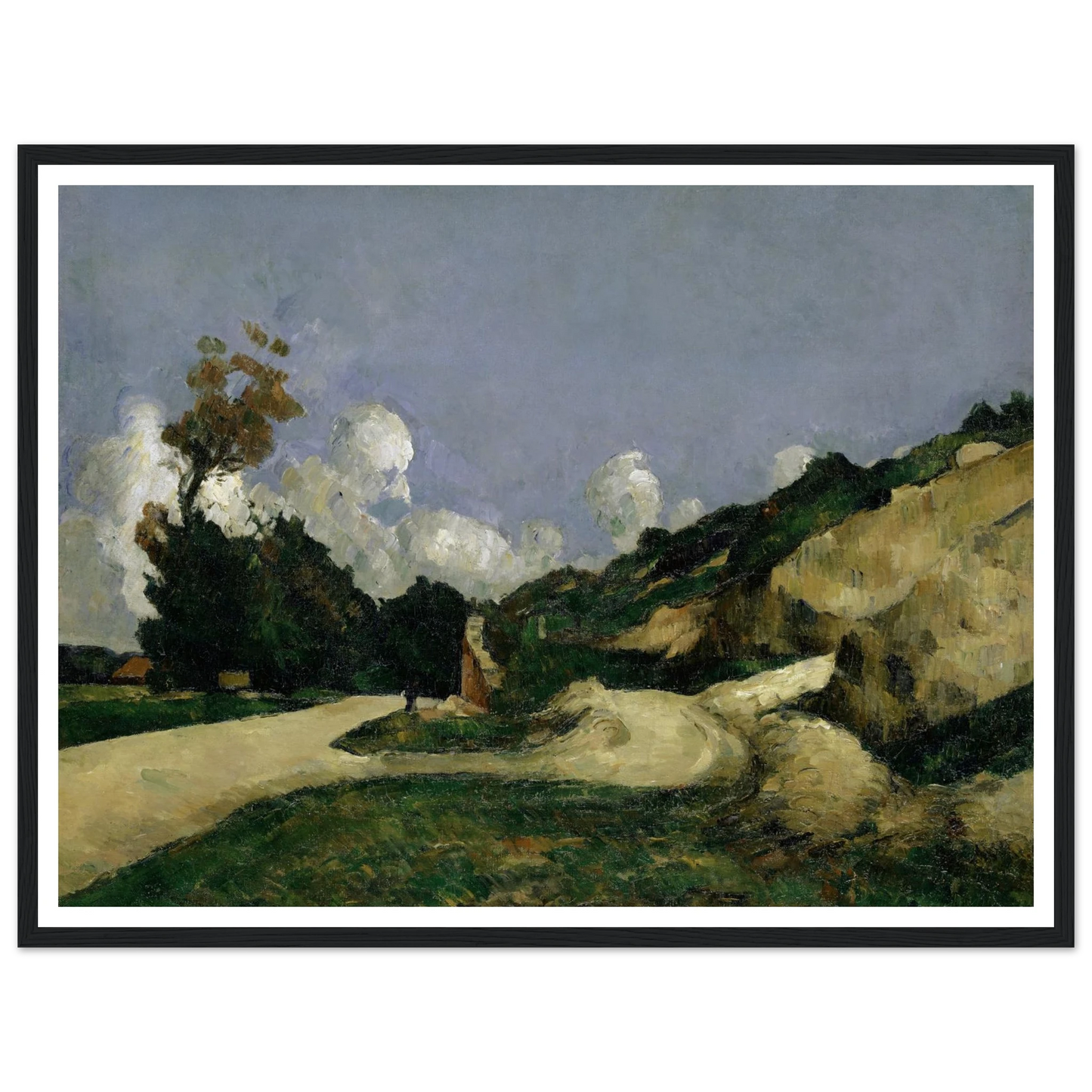 The Road (1871) Art Print | Paul Cezanne - Framed Poster - 30x40 cm / 12x16″ - Black frame