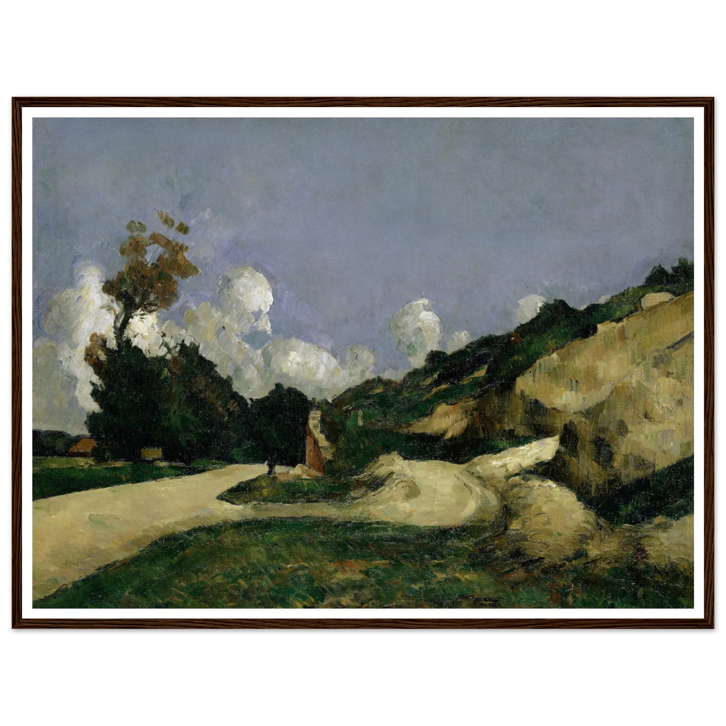 The Road (1871) Art Print | Paul Cezanne - Framed Poster - 30x40 cm / 12x16″ - Black frame