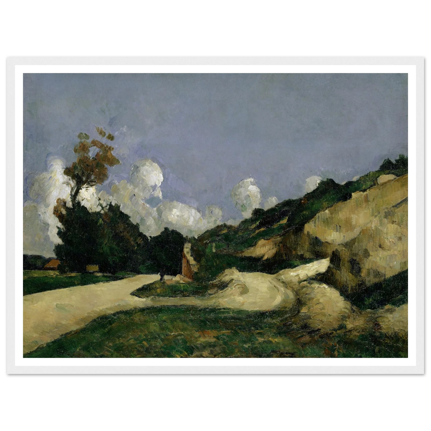 The Road (1871) Art Print | Paul Cezanne - Framed Poster - 30x40 cm / 12x16″ - Black frame