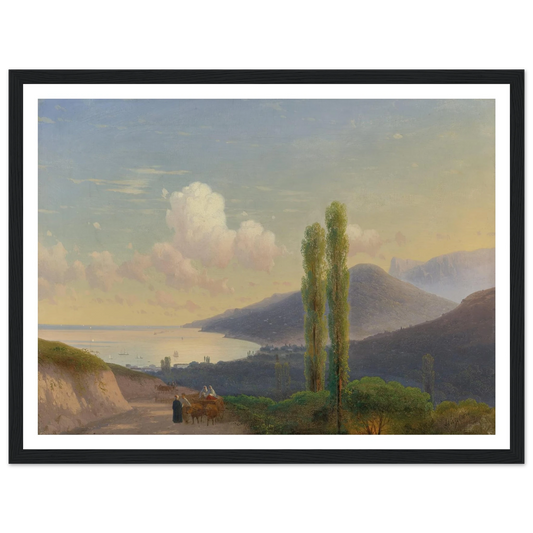 The Road To Gurzuf, Crimea (CIRCA 1878) Art Print | Ivan Konstantinovich Aivazovsky - Framed Poster - 30x40 cm / 12x16″ - Black frame