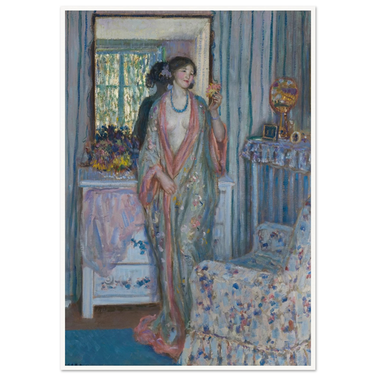 The Robe (1915) Art Print | Frederick Carl Frieseke - Framed Poster - 30x40 cm / 12x16″ - Black frame