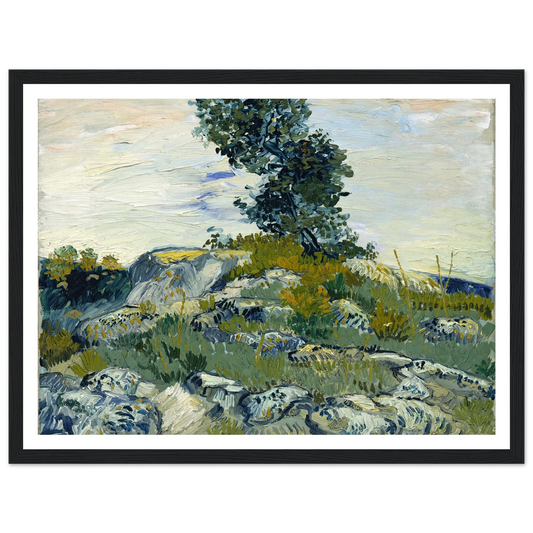 The Rocks Art Print | Vincent van Gogh - Framed Poster - 30x40 cm / 12x16″ - Black frame