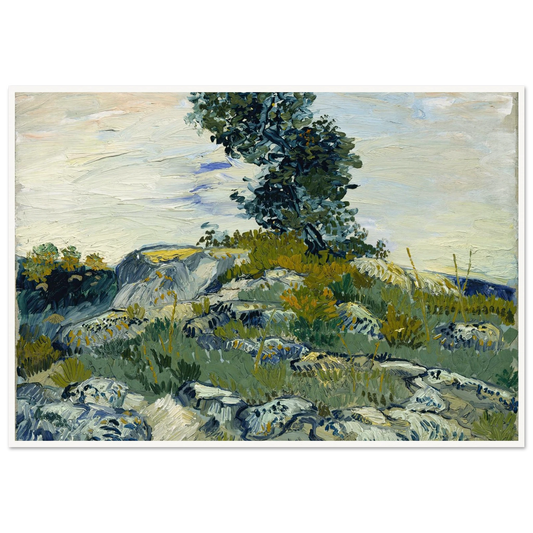 The Rocks Art Print | Vincent van Gogh - Framed Poster - 30x40 cm / 12x16″ - Black frame