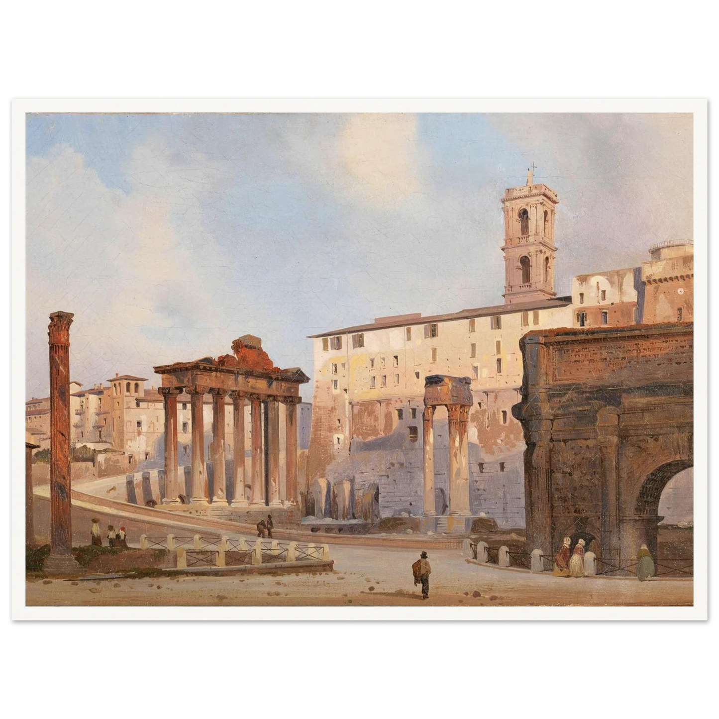 The Roman Forum Art Print | Ippolito Caffi - Framed Poster - 30x40 cm / 12x16″ - Black frame