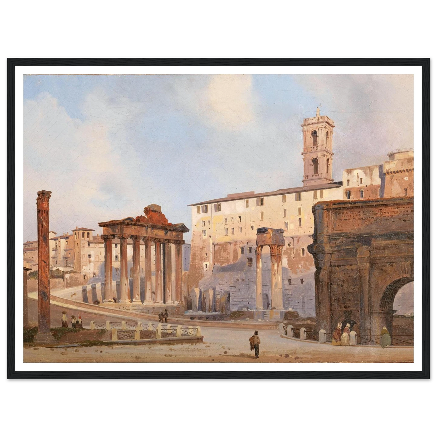 The Roman Forum Art Print | Ippolito Caffi - Framed Poster - 30x40 cm / 12x16″ - Black frame