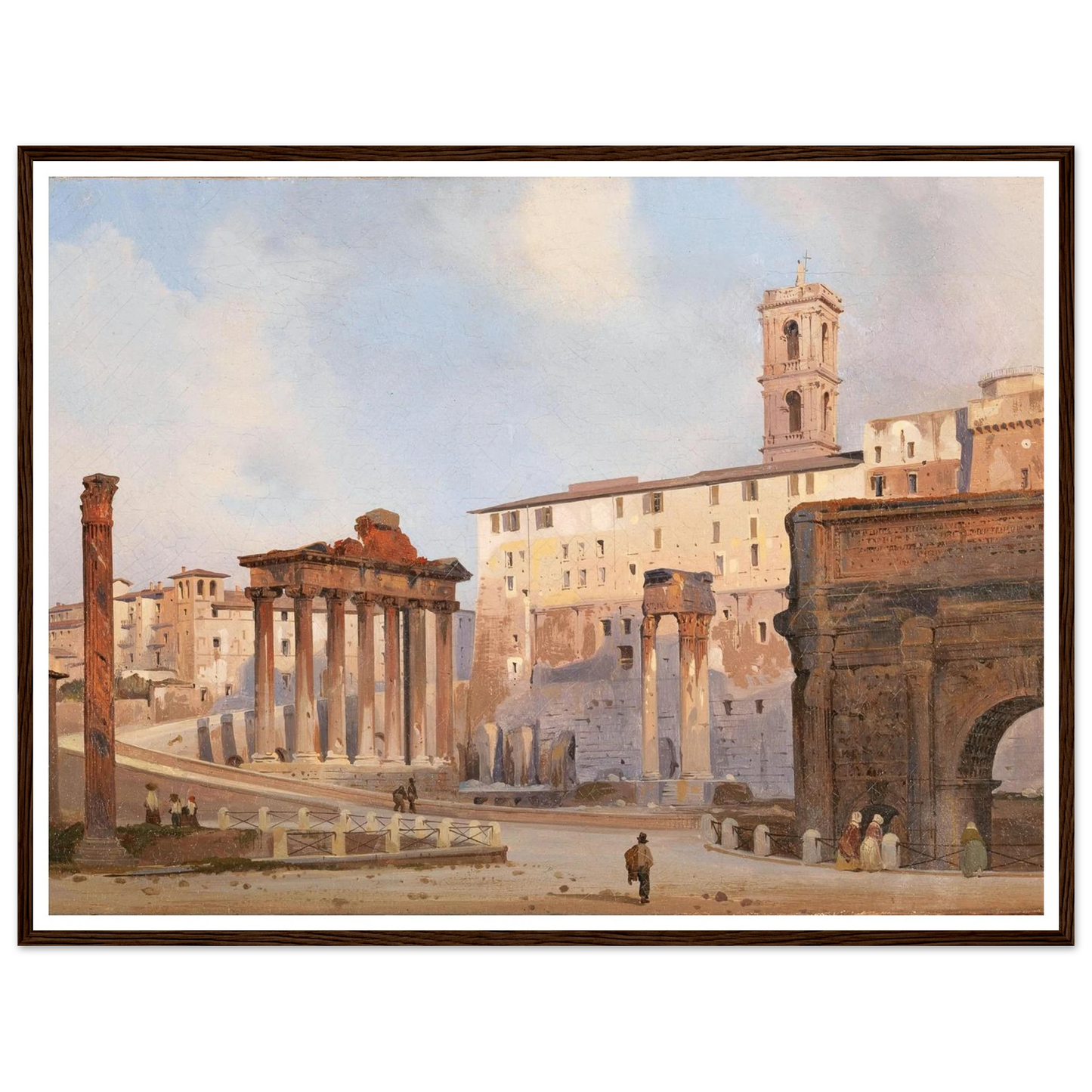 The Roman Forum Art Print | Ippolito Caffi - Framed Poster - 30x40 cm / 12x16″ - Black frame