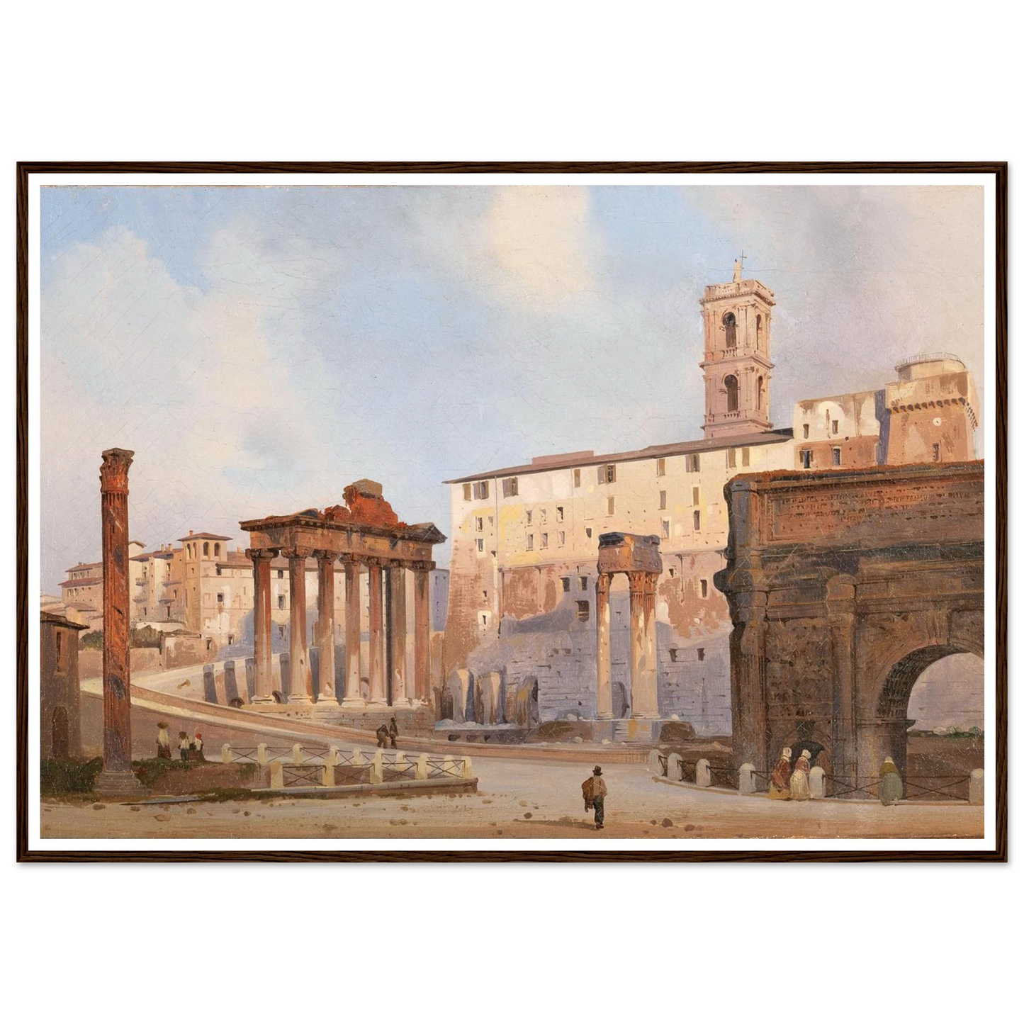 The Roman Forum Art Print | Ippolito Caffi - Framed Poster - 30x40 cm / 12x16″ - Black frame