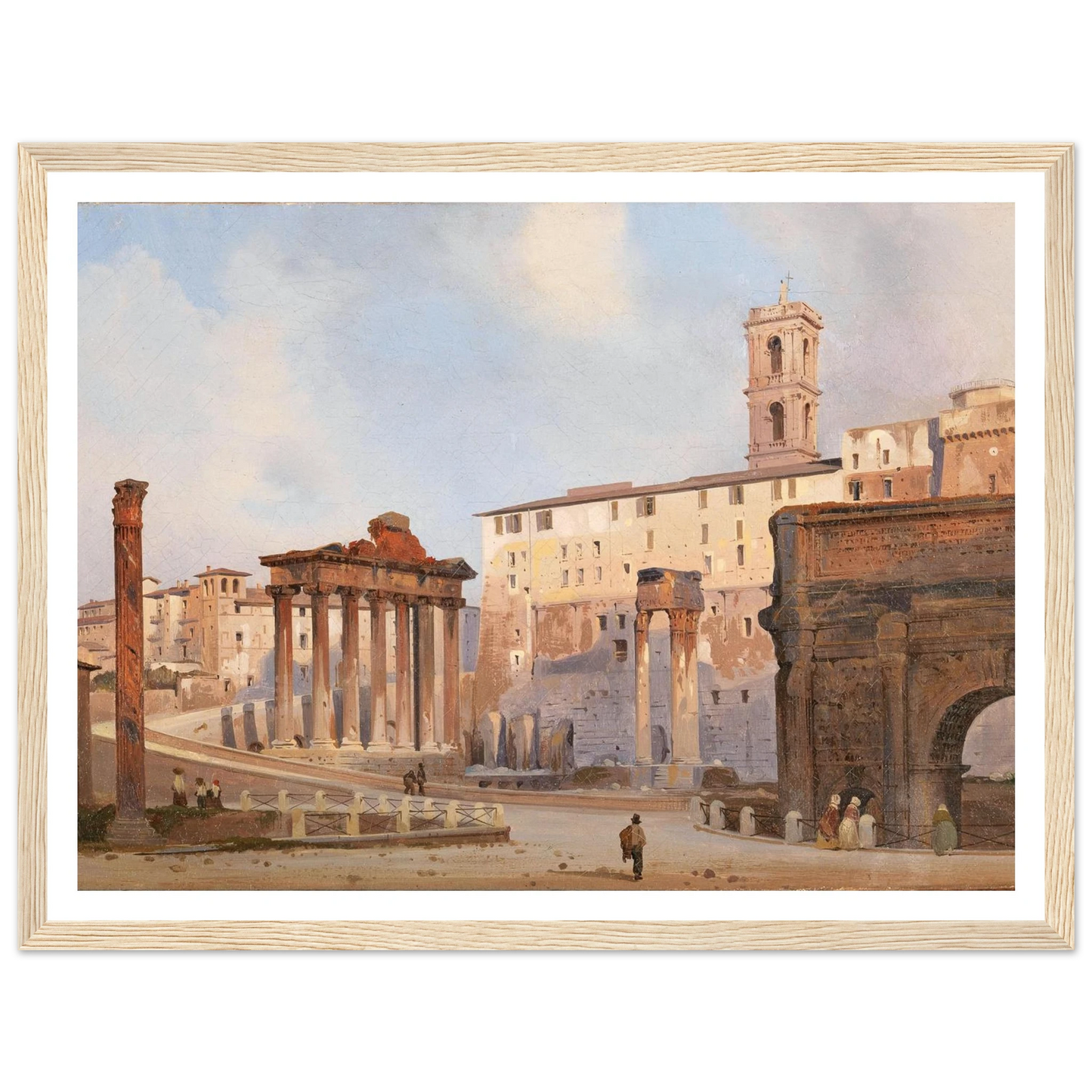 The Roman Forum Art Print | Ippolito Caffi - Framed Poster - 30x40 cm / 12x16″ - Black frame
