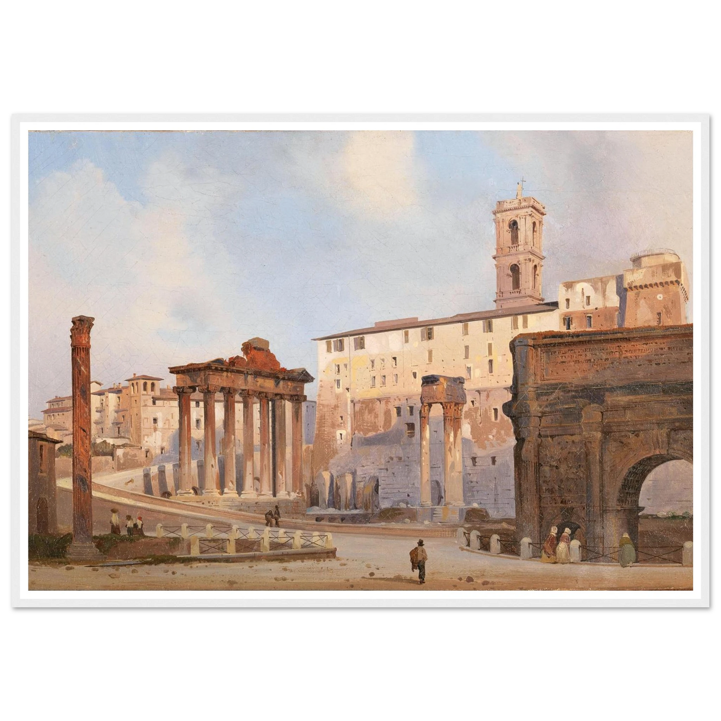 The Roman Forum Art Print | Ippolito Caffi - Framed Poster - 30x40 cm / 12x16″ - Black frame