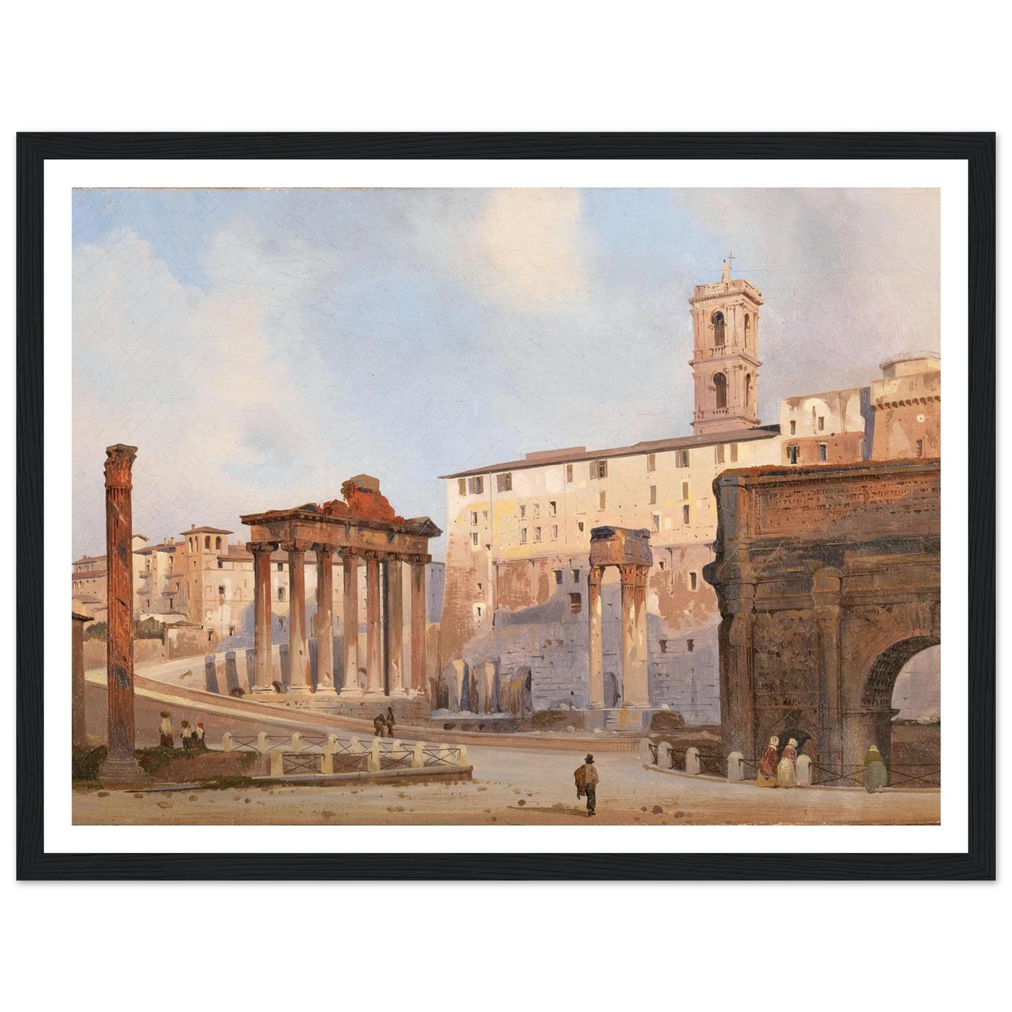 The Roman Forum Art Print | Ippolito Caffi - Framed Poster - 30x40 cm / 12x16″ - Black frame