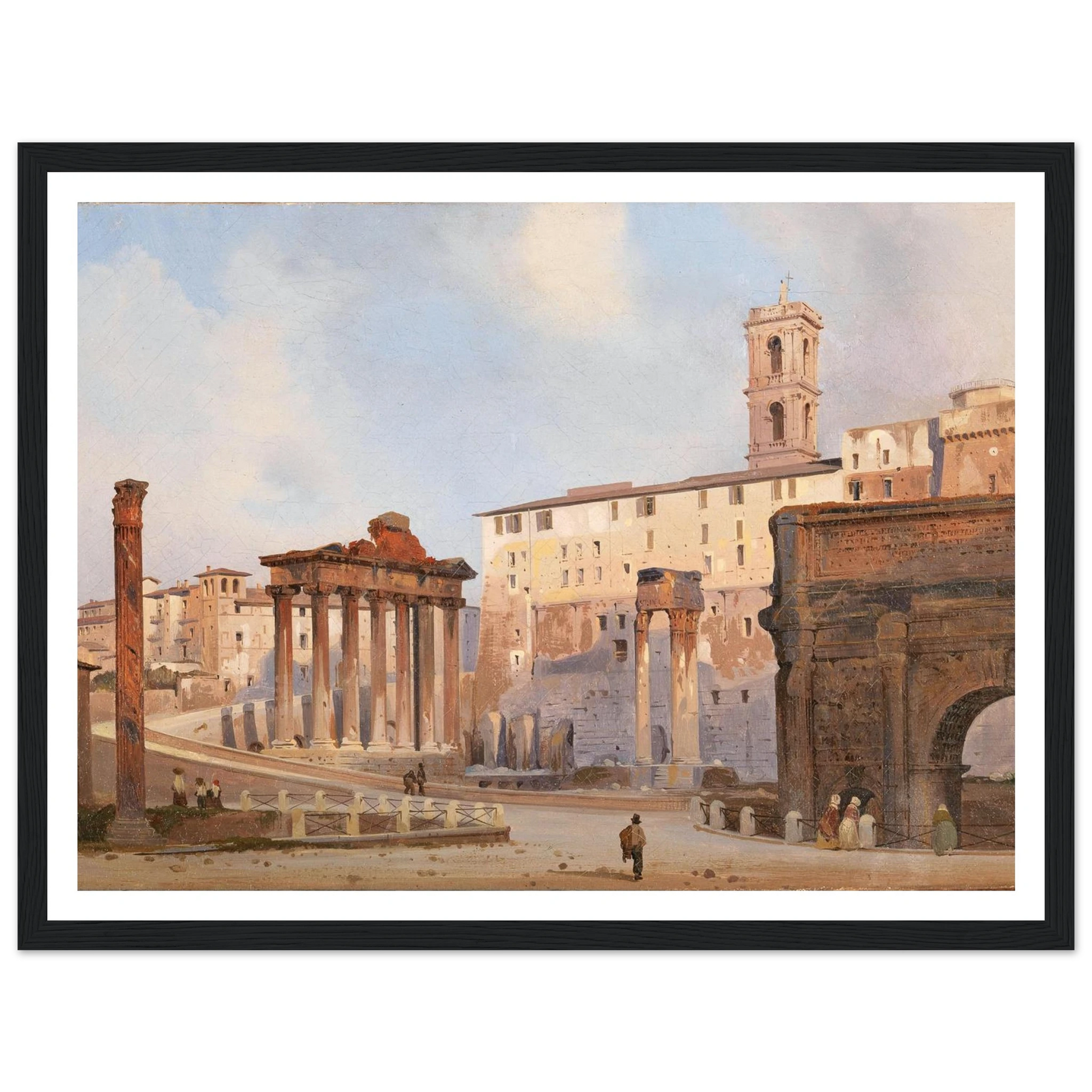 The Roman Forum Art Print | Ippolito Caffi - Framed Poster - 30x40 cm / 12x16″ - Black frame
