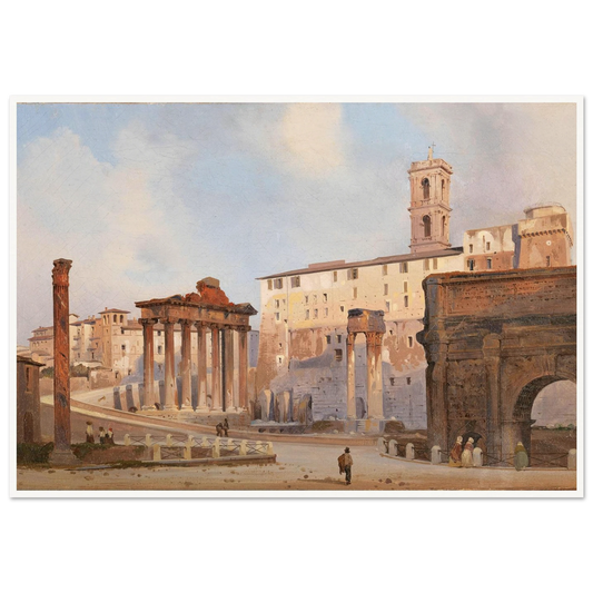 The Roman Forum Art Print | Ippolito Caffi - Framed Poster - 30x40 cm / 12x16″ - Black frame
