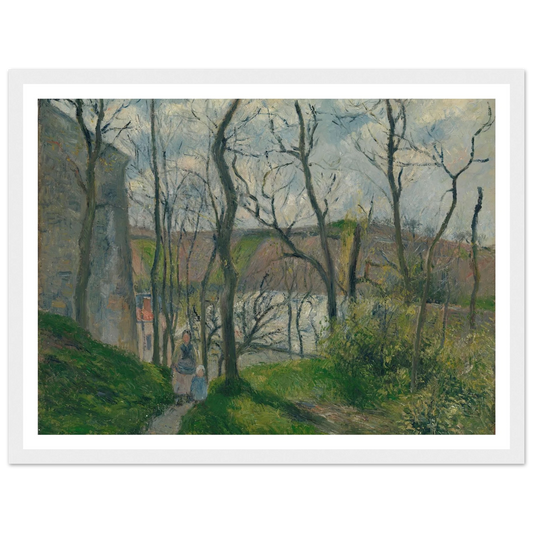 The ‘Royal Palace’ at the Hermitage, Pontoise (1879) Art Print | Camille Pissarro - Framed Poster - 30x40 cm / 12x16″ - Black frame