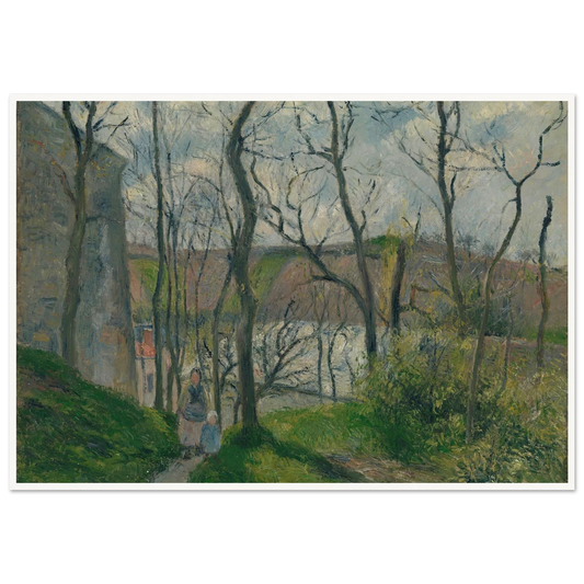 The ‘Royal Palace’ at the Hermitage, Pontoise (1879) Art Print | Camille Pissarro - Framed Poster - 30x40 cm / 12x16″ - Black frame