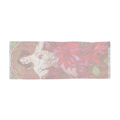 The Ruby | Alphonse Mucha Scarf – Art Nouveau Scarf - - 27" × 71'' - 