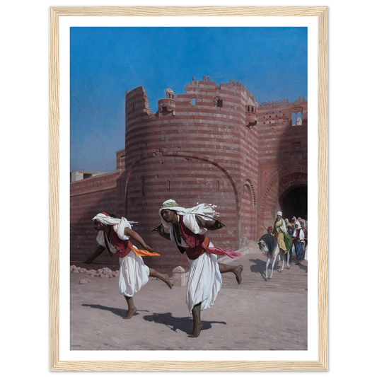 The runners of the Pasha (1867) Art Print | Jean Leon Gerome - Framed Poster - 30x40 cm / 12x16″ - Black frame
