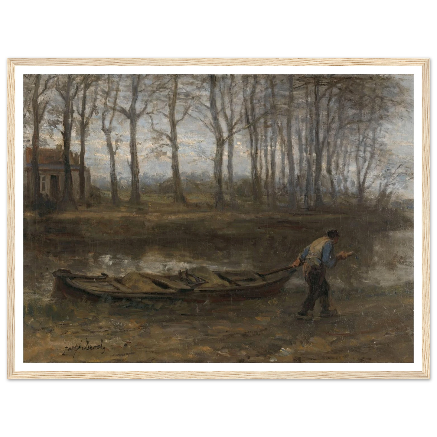 The Sand Bargeman (1887) Art Print | Jozef Israels - Framed Poster - 30x40 cm / 12x16″ - Black frame