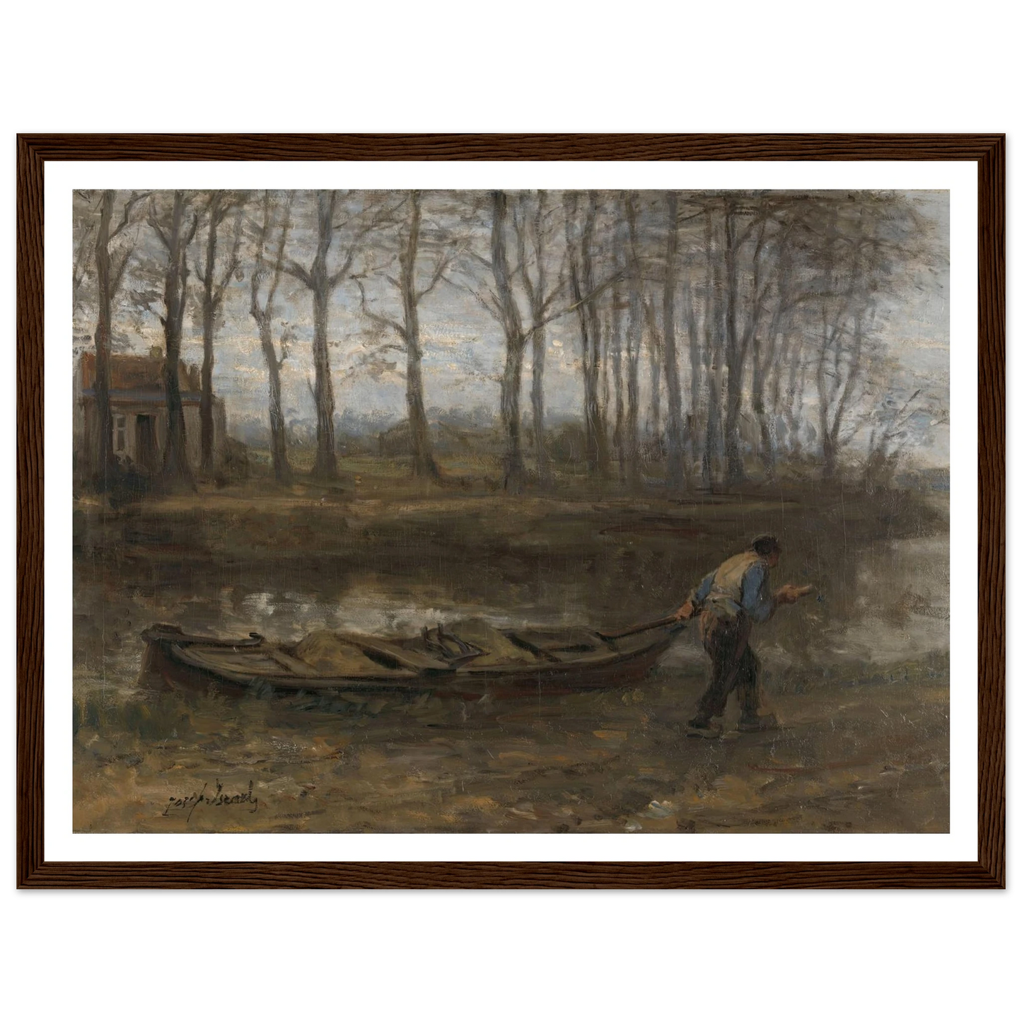 The Sand Bargeman (1887) Art Print | Jozef Israels - Framed Poster - 30x40 cm / 12x16″ - Black frame