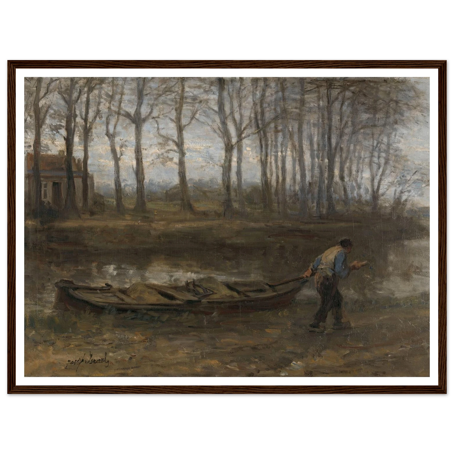 The Sand Bargeman (1887) Art Print | Jozef Israels - Framed Poster - 30x40 cm / 12x16″ - Black frame