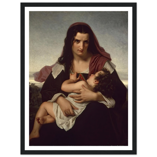 The Scarlet Letter (1861) Art Print | Hugues Merle - Framed Poster - 30x40 cm / 12x16″ - Black frame