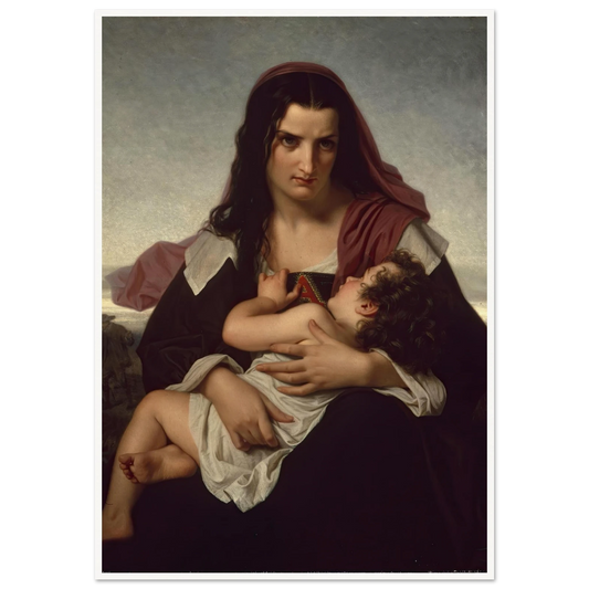 The Scarlet Letter (1861) Art Print | Hugues Merle - Framed Poster - 30x40 cm / 12x16″ - Black frame