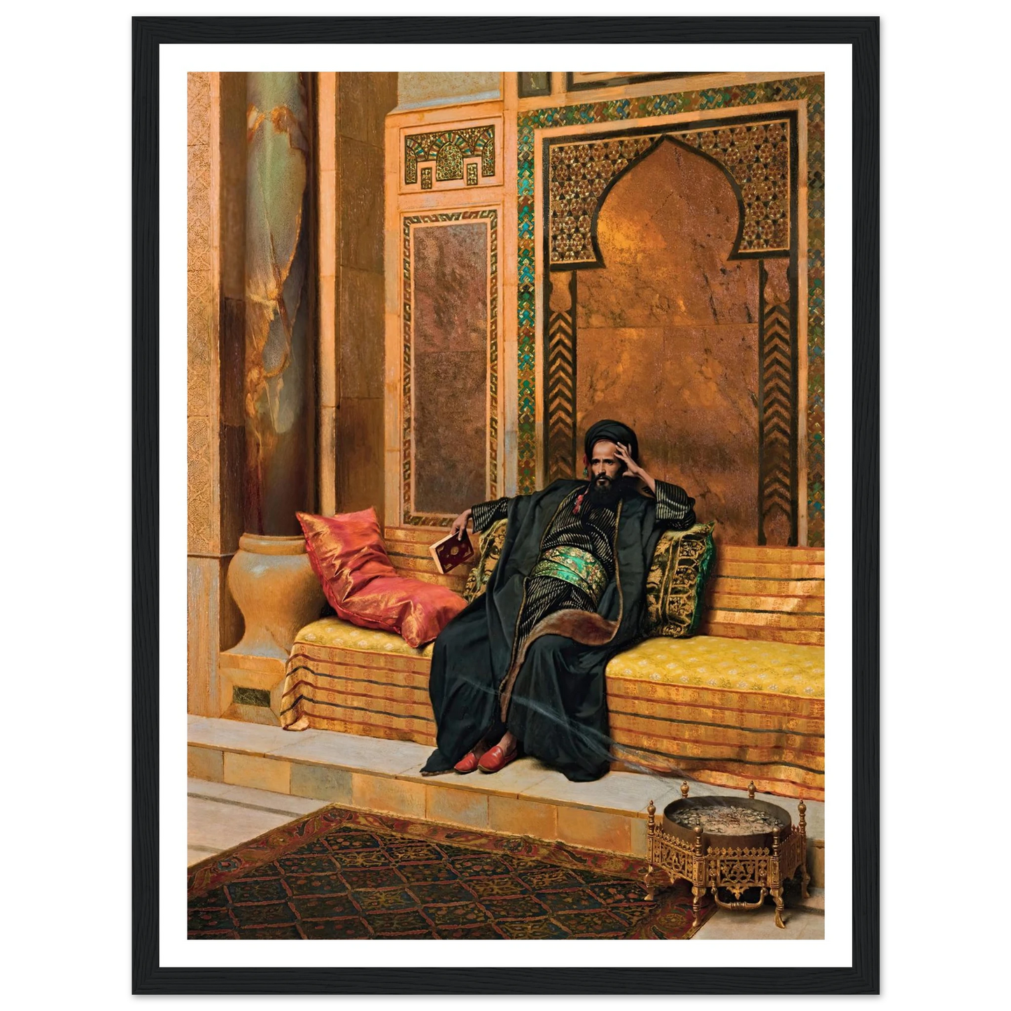 The Scholar (1901) Art Print | Ludwig Deutsch - Framed Poster - 30x40 cm / 12x16″ - Black frame