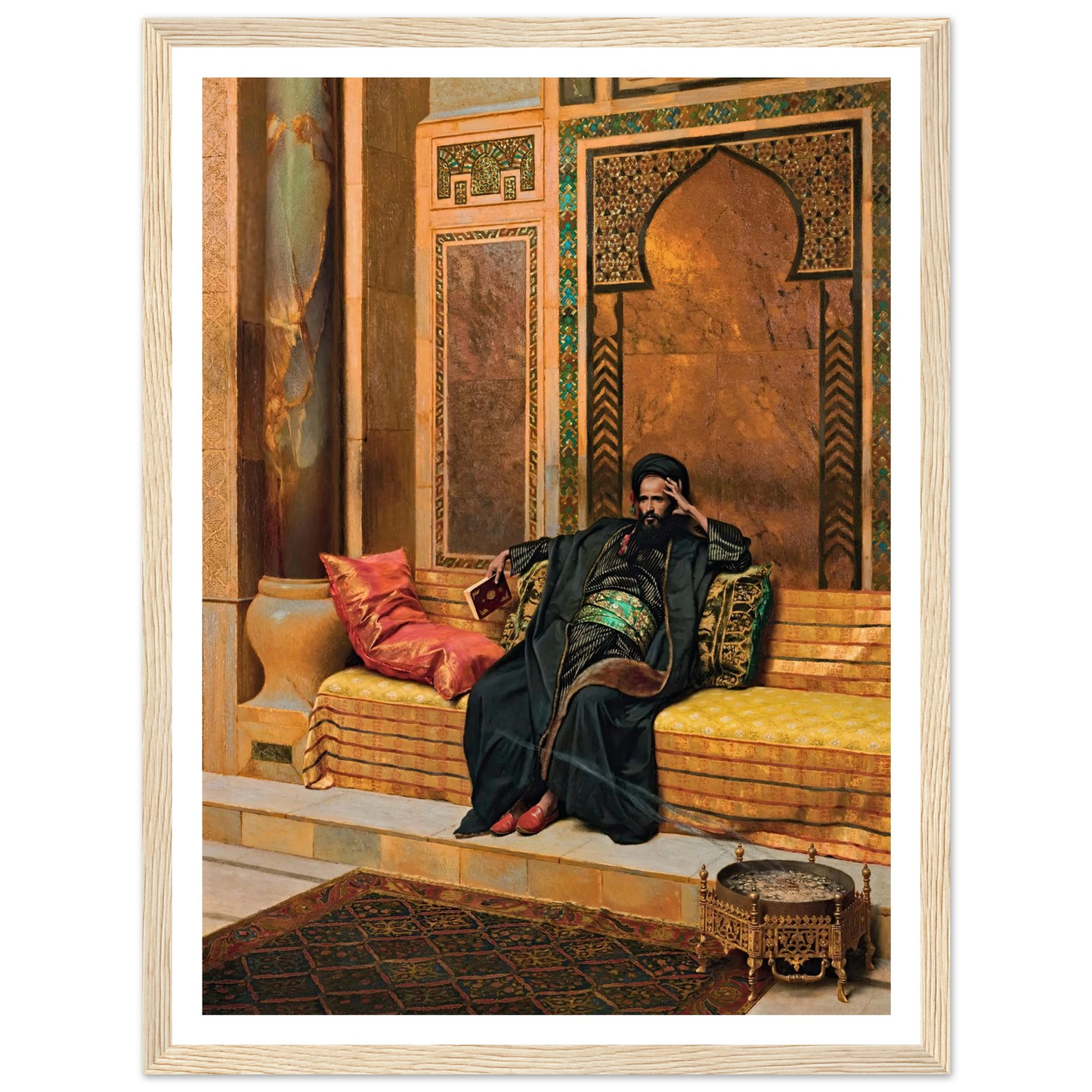 The Scholar (1901) Art Print | Ludwig Deutsch - Framed Poster - 30x40 cm / 12x16″ - Black frame