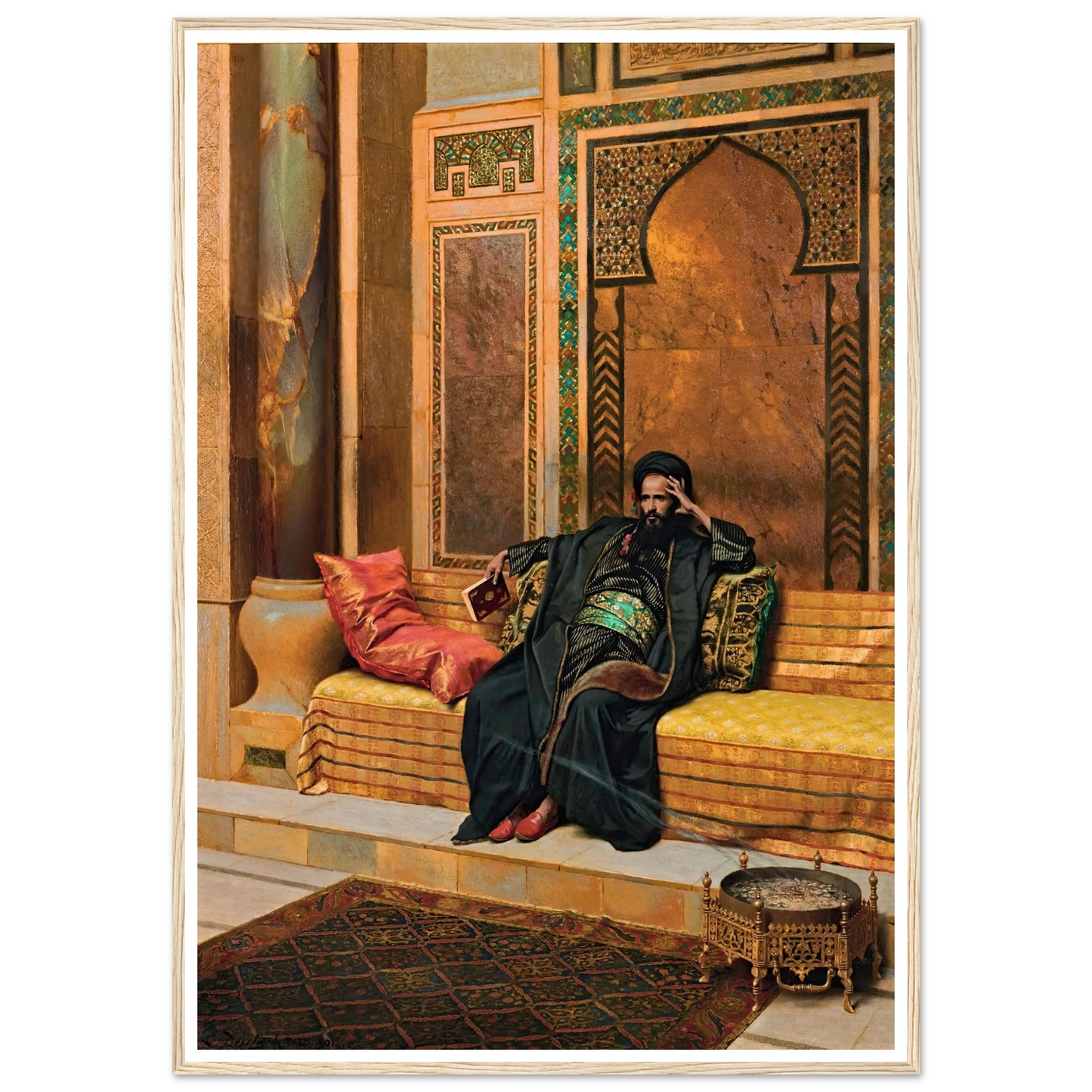 The Scholar (1901) Art Print | Ludwig Deutsch - Framed Poster - 30x40 cm / 12x16″ - Black frame