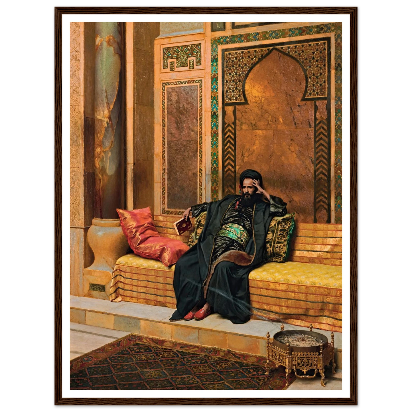 The Scholar (1901) Art Print | Ludwig Deutsch - Framed Poster - 30x40 cm / 12x16″ - Black frame